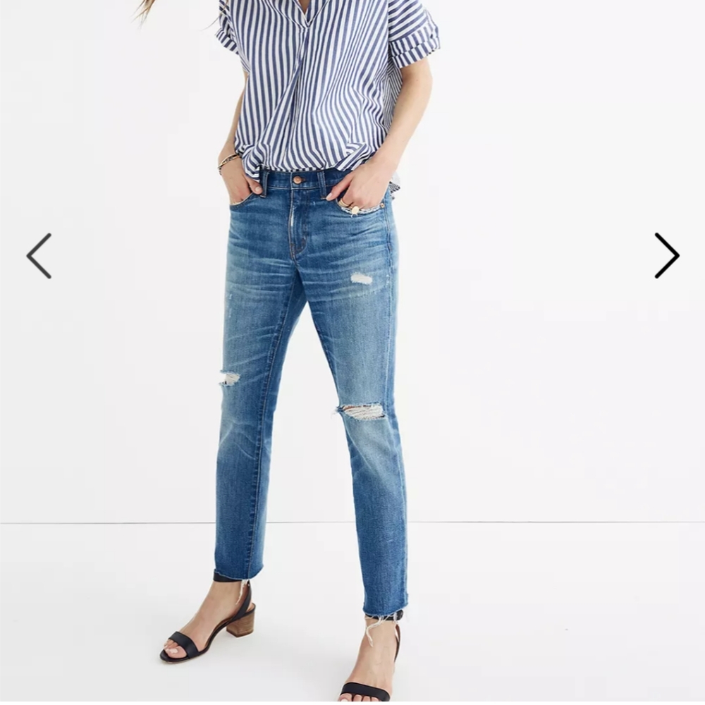Madewell slim boyjean raw hem edition